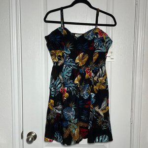 Pacific Vibes Women's Sleeveless Dress Multicolored Floral Print Brand New XXL